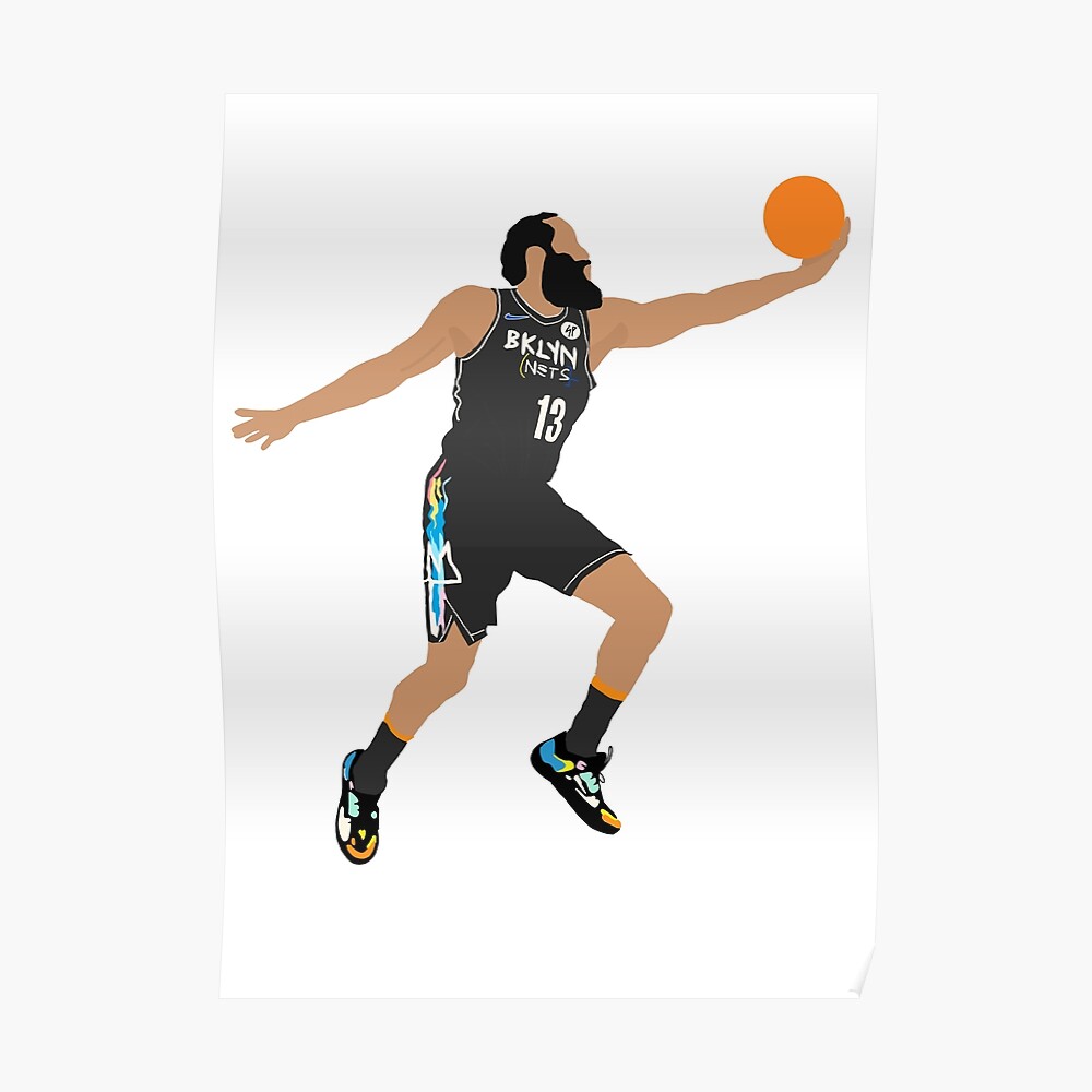 James Harden Nets Jersey - White Sticker for Sale by djstagge