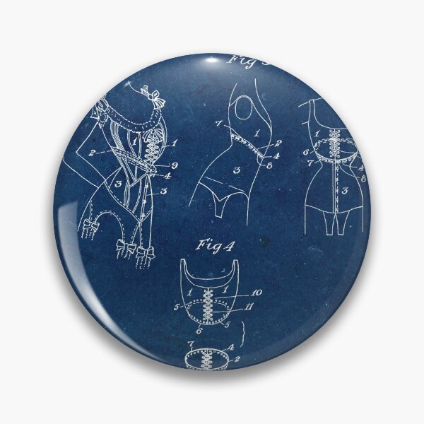 Item preview, Corset patent from 1908 - blue designed and sold by Delphimages Art.
