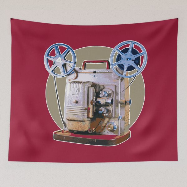 Item preview, Vintage 8MM Home Movie Cameras: Retro Keystone 8MM Home Movie Projector on Tan Circle designed and sold by GraffitiSoup.