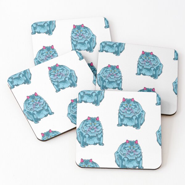 Item preview, Blue alien cats pattern, small white edition designed and sold by bye-then.