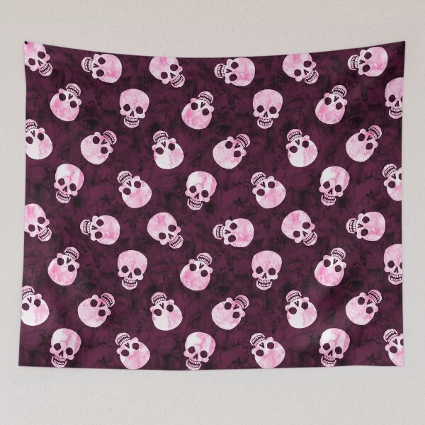 Aperçu de l'œuvre Happy Skull Scatter Pink créée et vendue par Paisley Yazel.