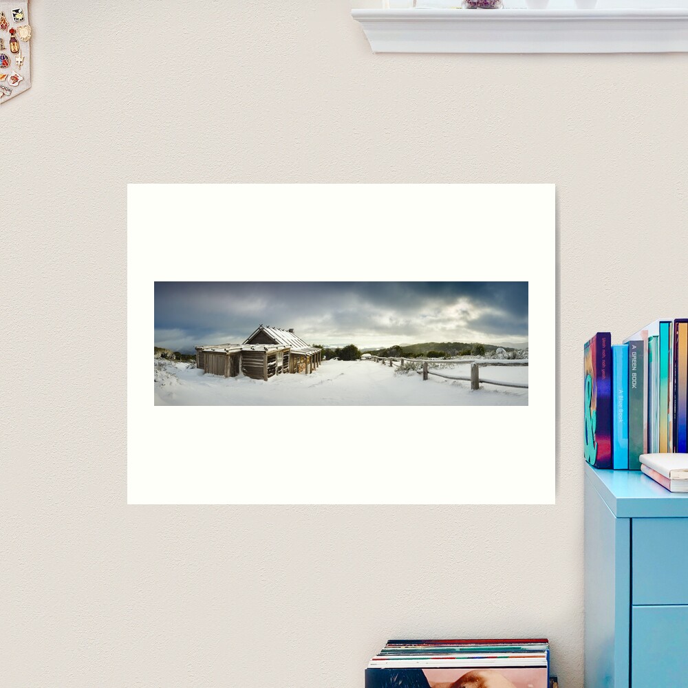 Craigs Hut Winter Morning, Mt Stirling, Victoria, Australia Art Print