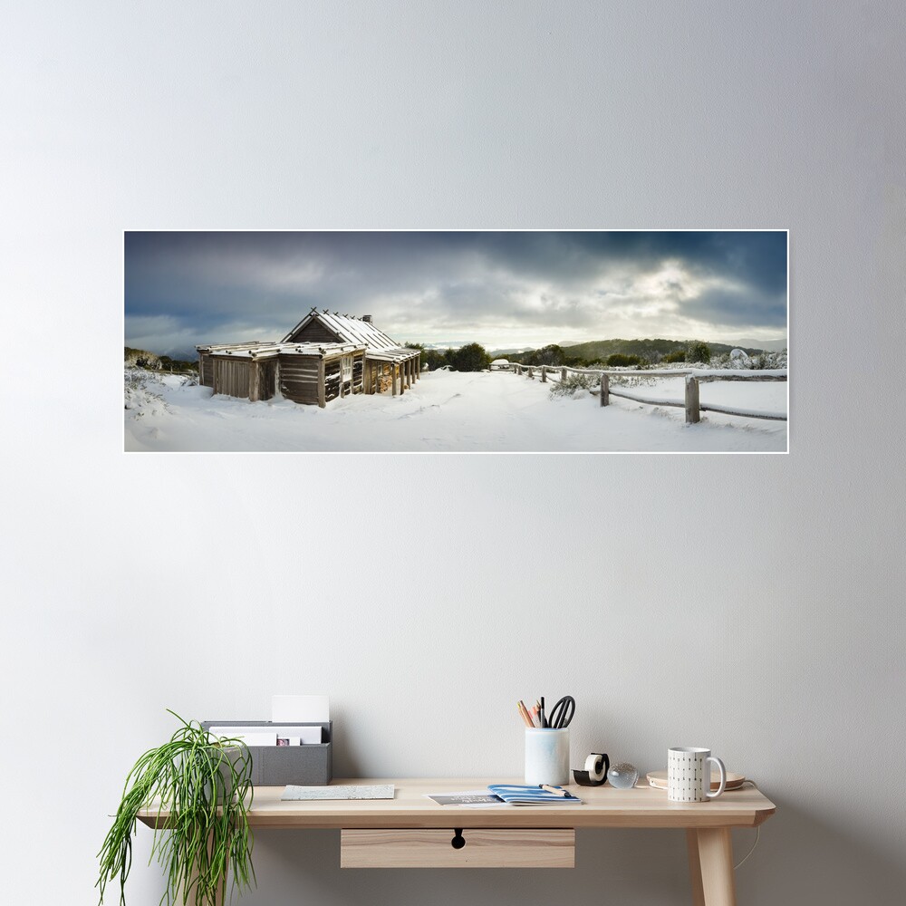 Craigs Hut Winter Morning, Mt Stirling, Victoria, Australia Poster