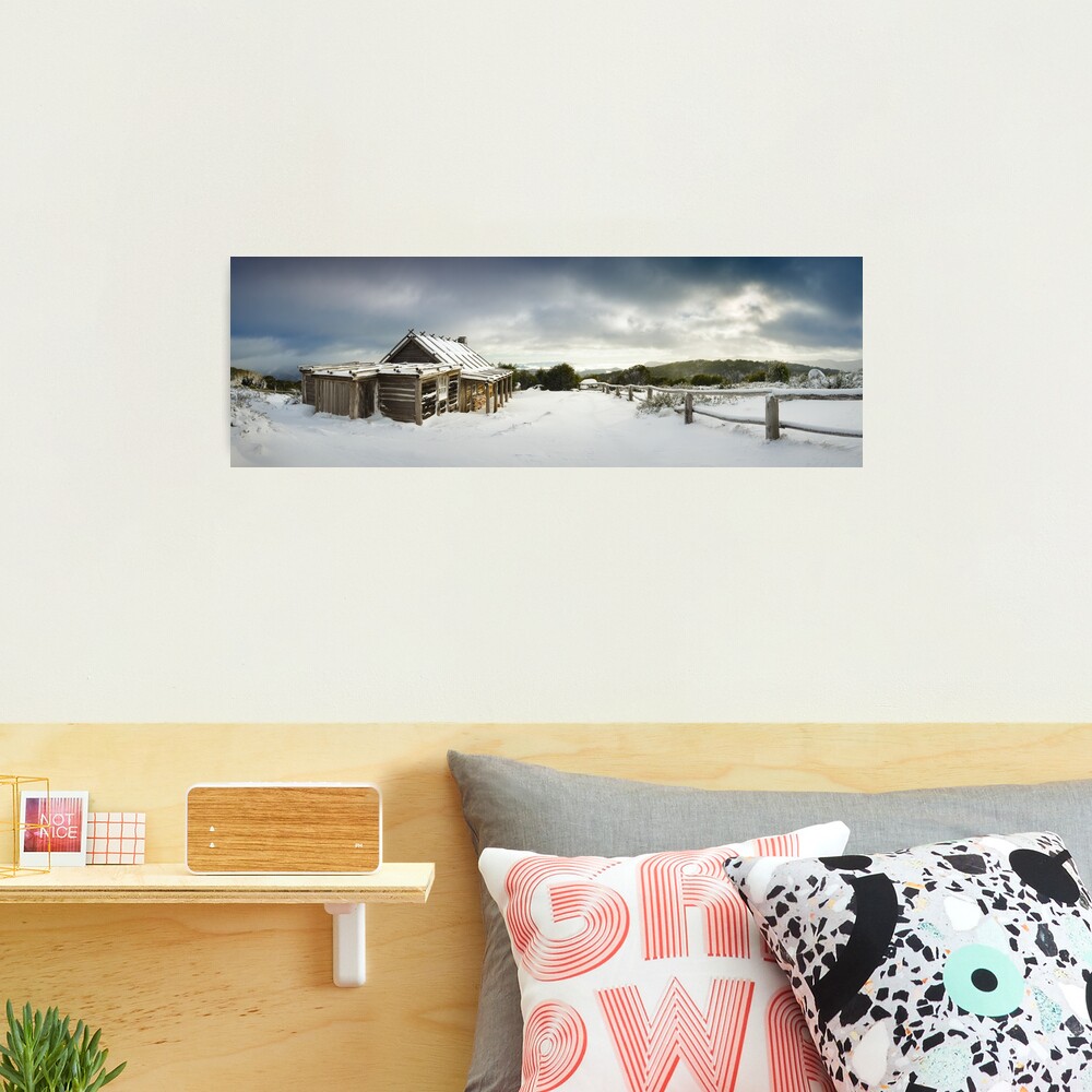 Craigs Hut Winter Morning, Mt Stirling, Victoria, Australia Photographic Print