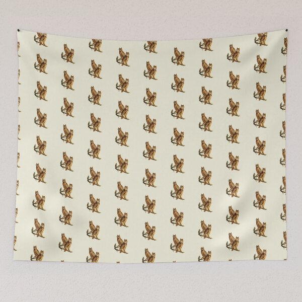 Item preview, Vintage Illustration Drawing Art - Great Horned Owl - Hoot Owl designed and sold by kmcs.
