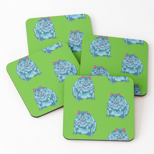 Item preview, Blue alien cats pattern, small neon green edition designed and sold by bye-then.