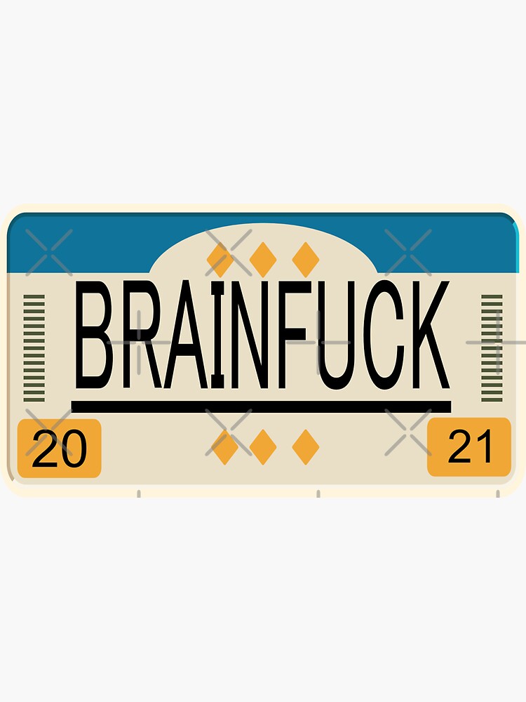 "BRAINFUCK 20 21" Sticker for Sale by Wildchagapicker | Redbubble