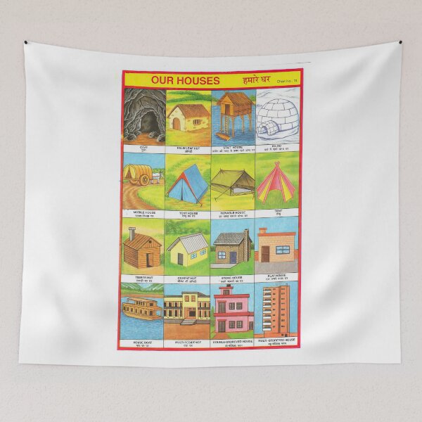 Item preview, Illustrated Chart From India - OUR HOUSES Rare Vintage High Quality designed and sold by VISIBLECREATION.