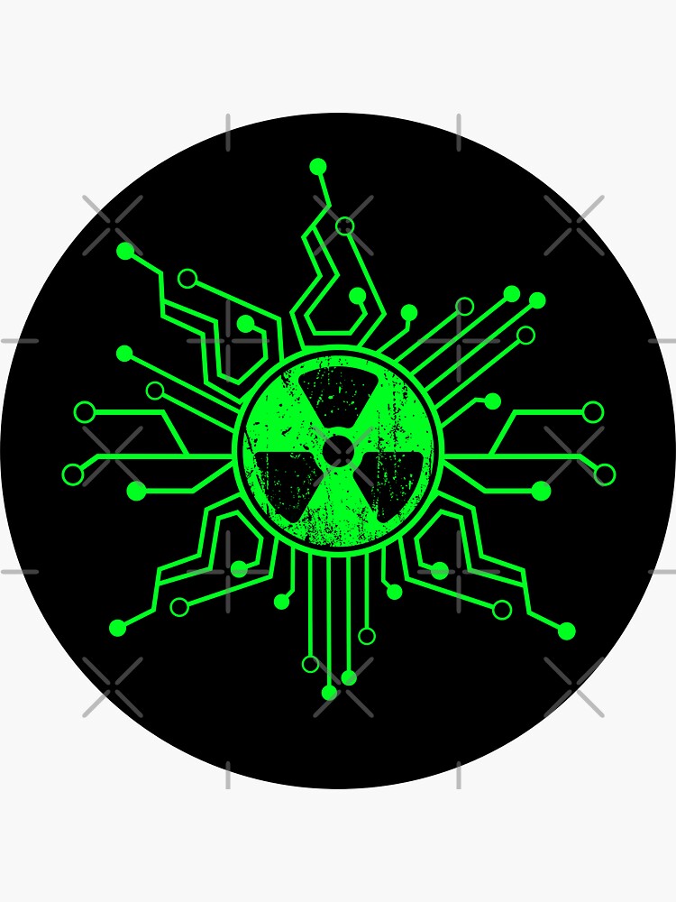 "Circuit Board Radiation Symbol" Sticker for Sale by EBM-Gear | Redbubble