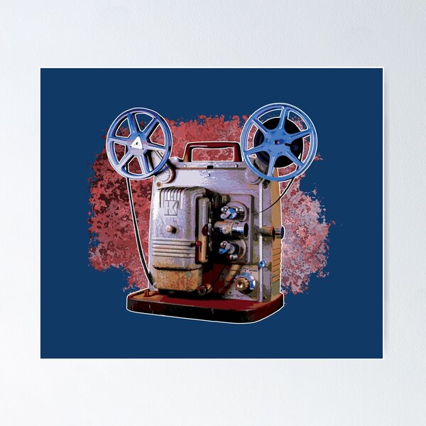 Artikelvorschau, Vintage 8MM Home Movie Kameras: Retro Keystone 8MM Home Movie Projektor auf Abstract Reds entworfen und verkauft von GraffitiSoup.