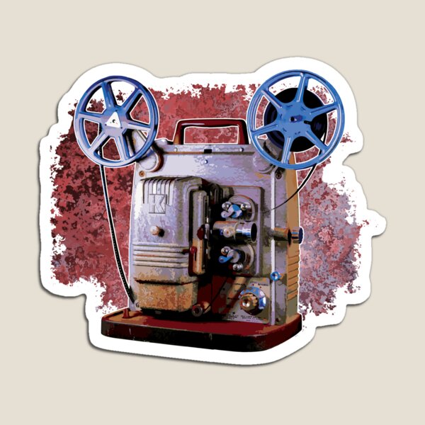 Item preview, Vintage 8MM Home Movie Cameras: Retro Keystone 8MM Home Movie Projector on Abstract Reds designed and sold by GraffitiSoup.
