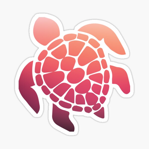 pink sunset ombre sea turtle Sticker
