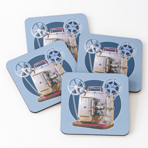 Item preview, Vintage 8MM Home Movie Cameras: Retro Keystone 8MM Home Movie Projector on Blue Circle designed and sold by GraffitiSoup.