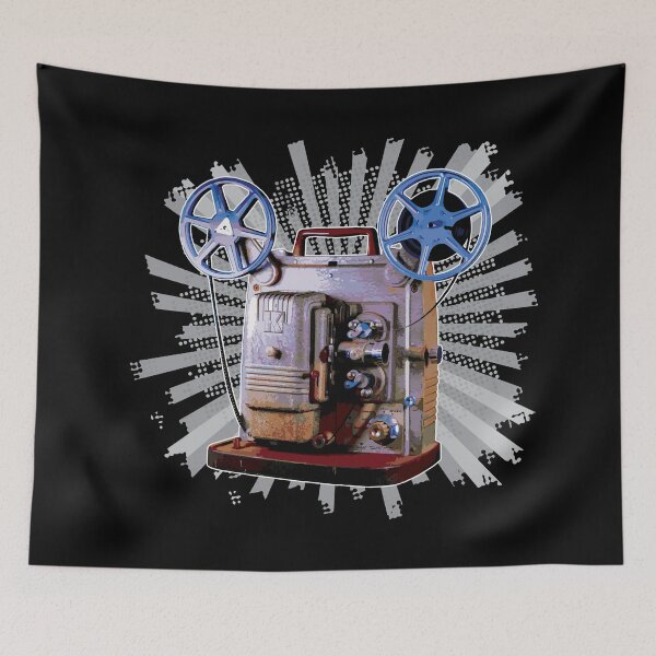 Item preview, Vintage 8MM Home Movie Cameras: Retro Keystone 8MM Home Movie Projector on Bold Gray Pop Art Splash designed and sold by GraffitiSoup.
