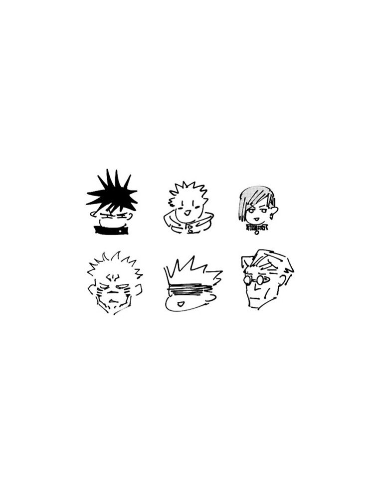 « Pack de minuscules visages Fushiguro Itadori Kugisaki Sukuna Gojo Nanami » par sunstrawberries