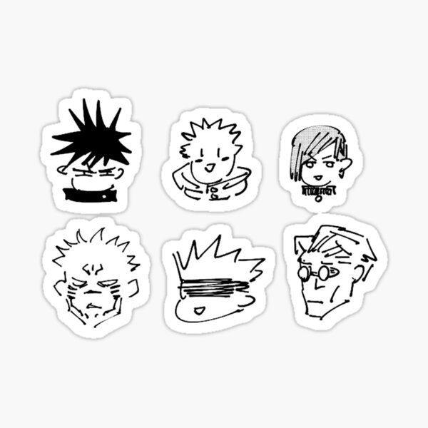 Fushiguro Itadori Kugisaki Sukuna Gojo Nanami Tiny Faces Pack Sticker