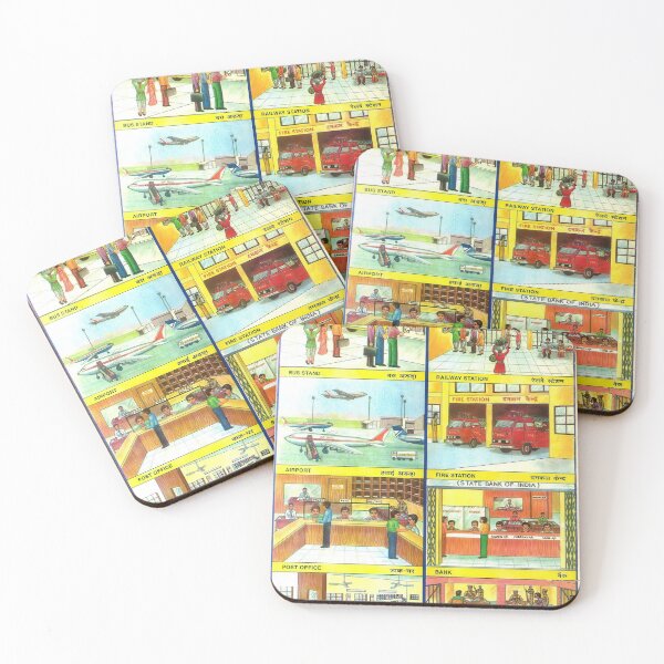Item preview, Illustrated Chart From India - PUBLIC PLACES (SERVICES) Rare Vintage High Quality designed and sold by VISIBLECREATION.