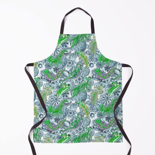 Item preview, Ernst Haeckel Green Hued Nudibranch over Cerulean Sea Squirts  designed and sold by aimeewilson.