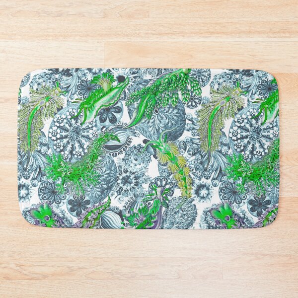 Item preview, Ernst Haeckel Green Hued Nudibranch over Cerulean Sea Squirts  designed and sold by aimeewilson.