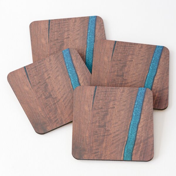 Item preview, Epoxy Resin River Table Design - walnut dark blue designed and sold by chestpieceMerch.