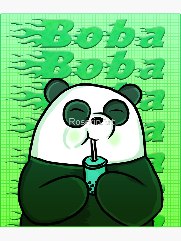 "Boba Panda Green" Sticker for Sale by RoserinArt Redbubble