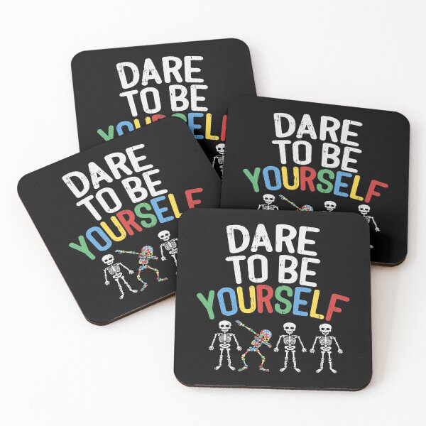 Item preview, Dare To Be Yourself Autism Awareness Dabbing Skeleton designed and sold by JeannetteFlower.