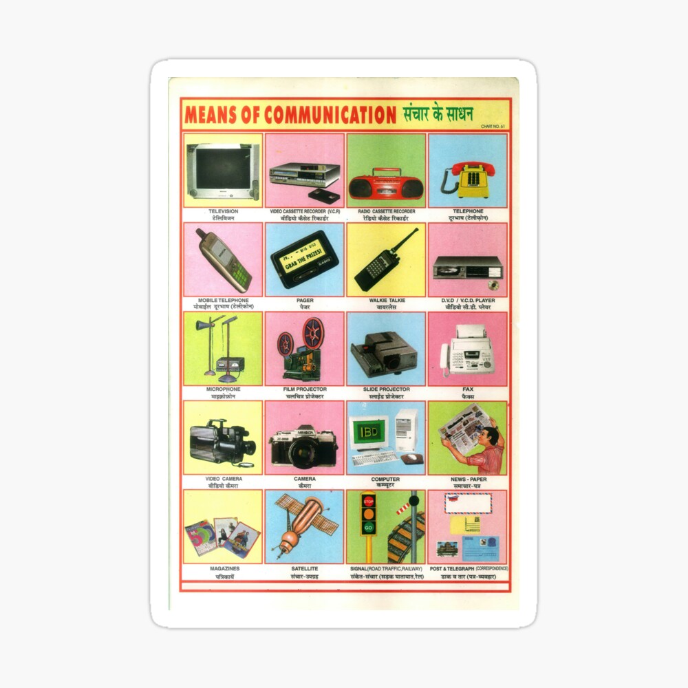 Illustrated Chart From India - MEANS OF COMMUNICATION Rare Vintage ...