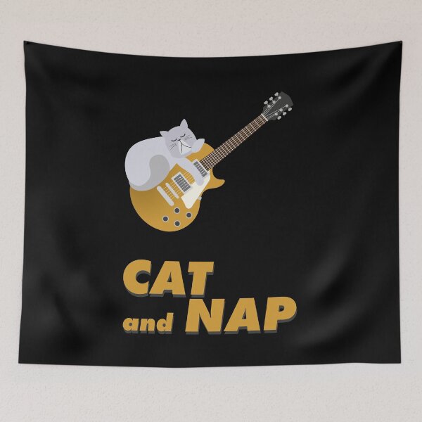 Item preview, Relaxed Cat on Rock Guitar | Persian | Catnap designed and sold by Fluffy-Vectors.