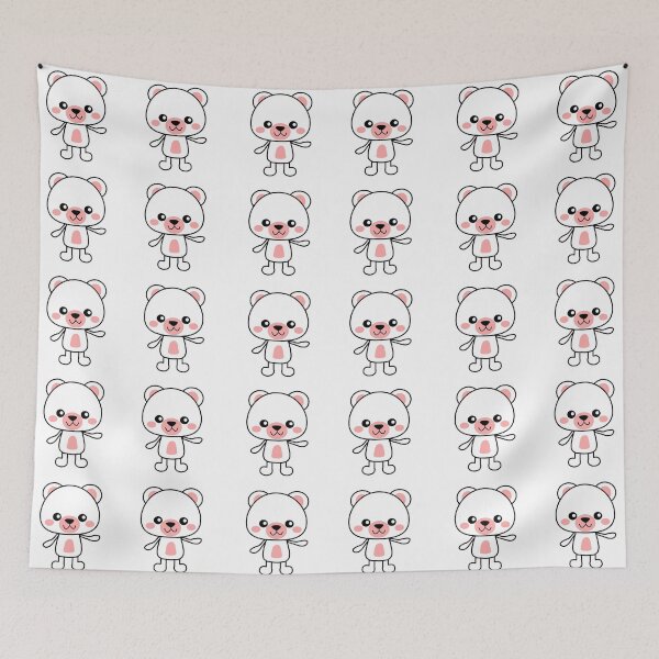 Item preview, White Kawaii Teddy Bear Pack designed and sold by lovelyandcute.