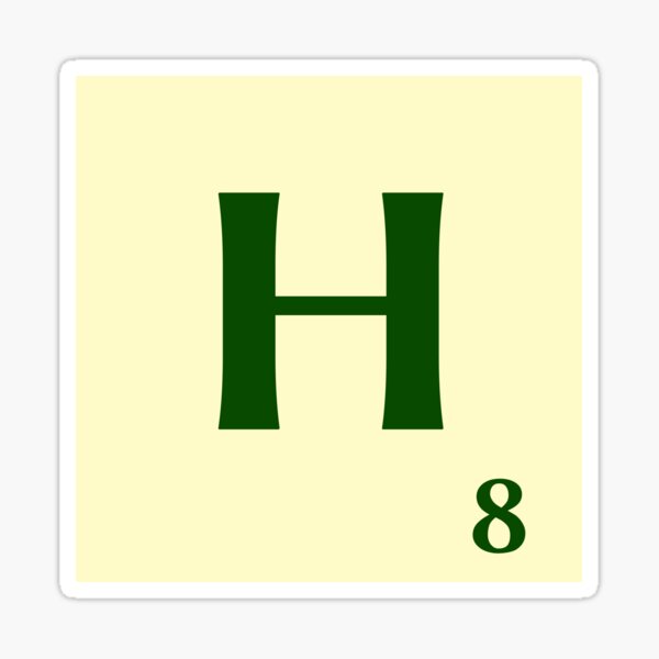 Fitxa de Scrabble de la H de 8 punts Pegatina