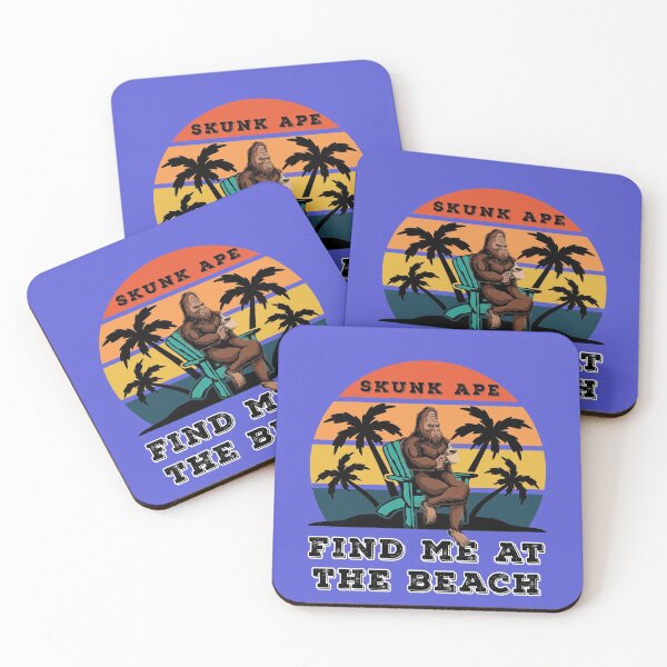 Item preview, Find Me At The Beach Skunk Ape Relaxing in a Chair Blue designed and sold by KeysTreasures.