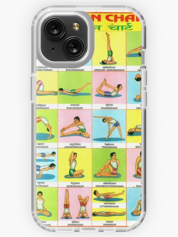 Vintage Illustrated Chart From India - YOGASAN/YOGA POSTURES/YOGA POSES  CHART Rare Vintage High Quality iPhone Case for Sale by VISIBLECREATION