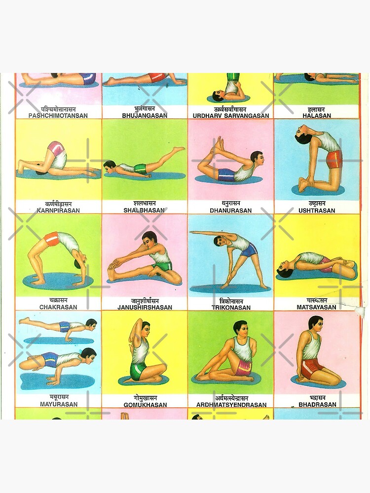 Yoga Poses Chart - Etsy