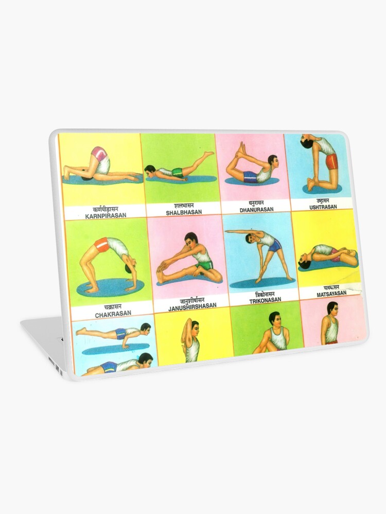 Yoga Poster: 40 Yoga Asanas postures With Their English and Sanskrit Names.  Including Stick-figures and 4 Different Sizes. Yoga Wall Art - Etsy