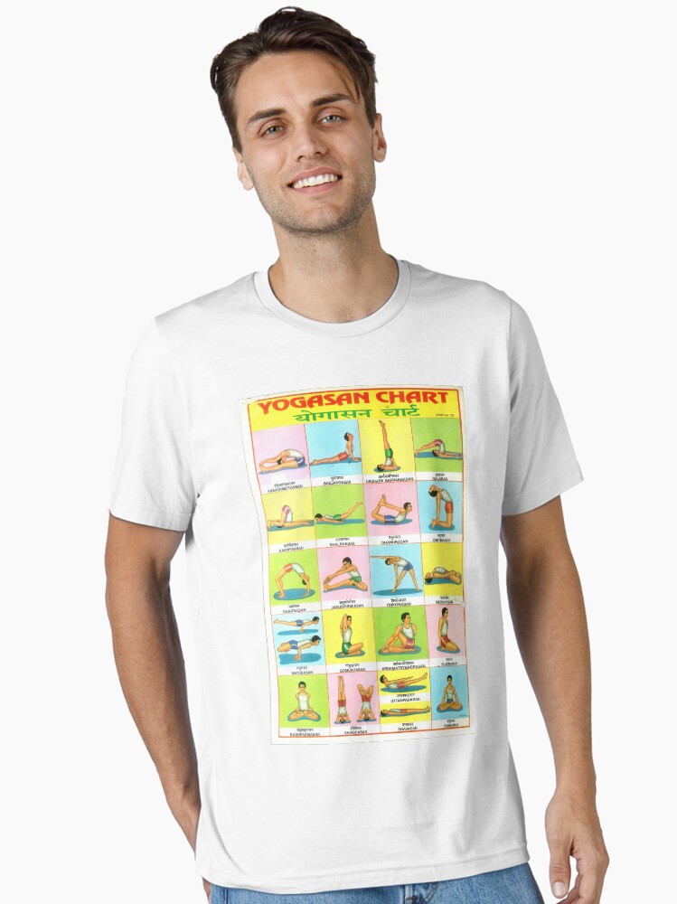 Vintage Illustrated Chart From India YOGASAN/YOGA POSTURES/YOGA