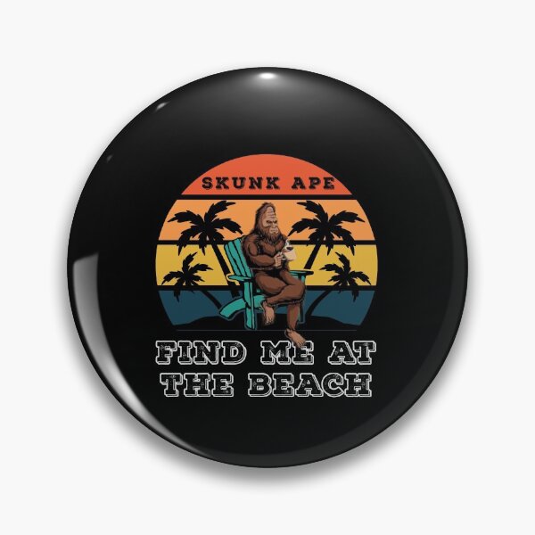 Item preview, Find Me At The Beach Skunk Ape Relaxing in a Chair Black designed and sold by KeysTreasures.