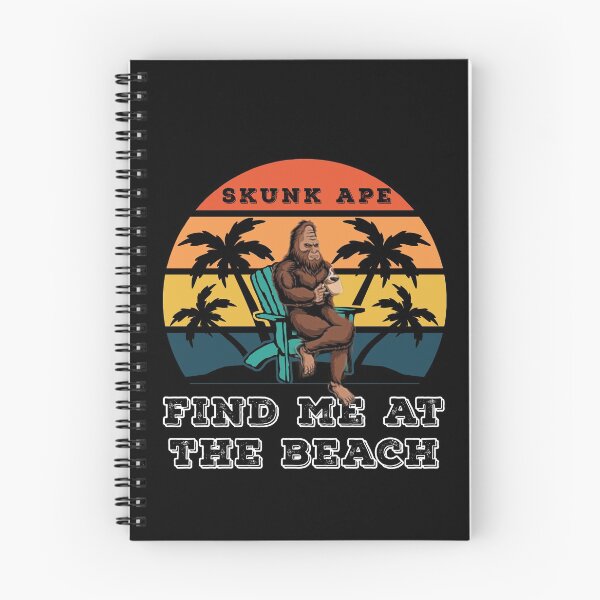 Item preview, Find Me At The Beach Skunk Ape Relaxing in a Chair Black designed and sold by KeysTreasures.