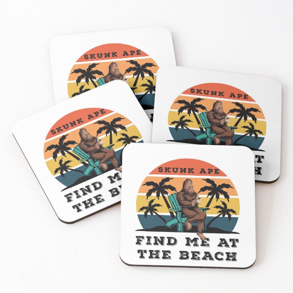 Item preview, Find Me At The Beach Skunk Ape Relaxing in a Chair White designed and sold by KeysTreasures.