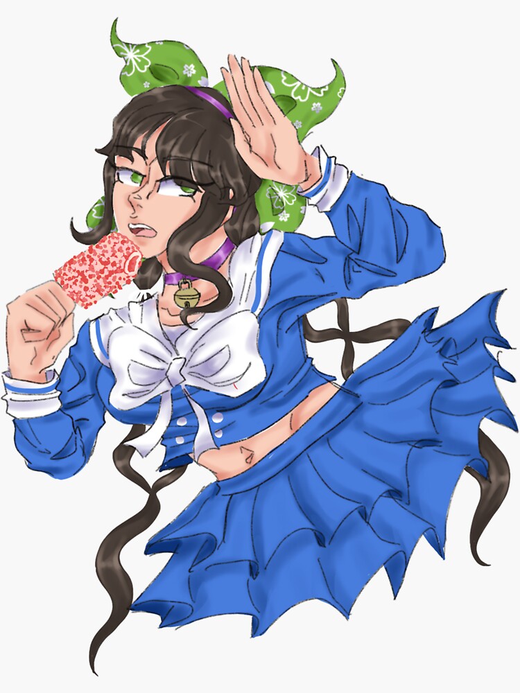 "Tenko chabashira with ice cream!!!" Sticker for Sale by Pepperwip