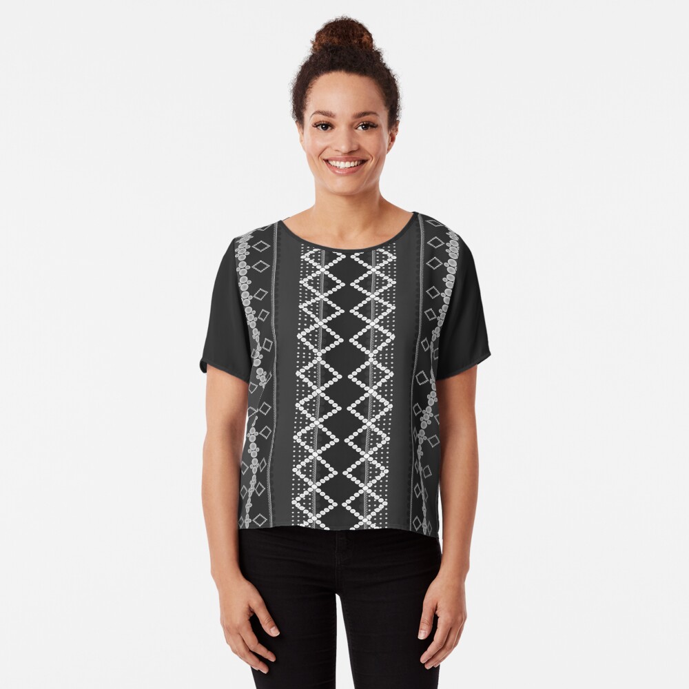 LaFara Stitches Decorations Chiffon Top