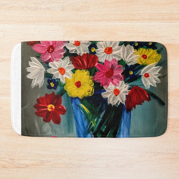 Item preview, Some abstract mixed flowers in a metallic vase  designed and sold by kkartwork.