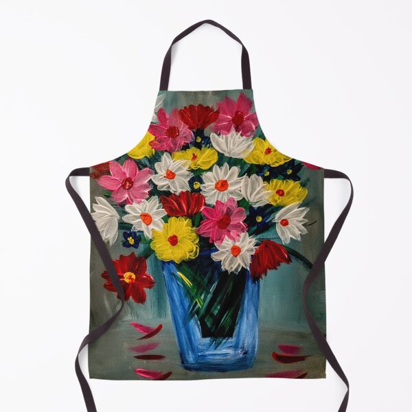 Item preview, Some abstract mixed flowers in a metallic vase  designed and sold by kkartwork.