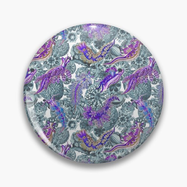 Item preview, Ernst Haeckel Purple Nudibranch over Cerulean Sea Squirts designed and sold by aimeewilson.