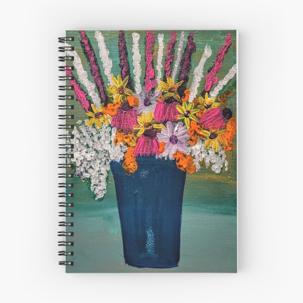 Item preview, Some abstract mixed flowers in a metallic vase  designed and sold by kkartwork.