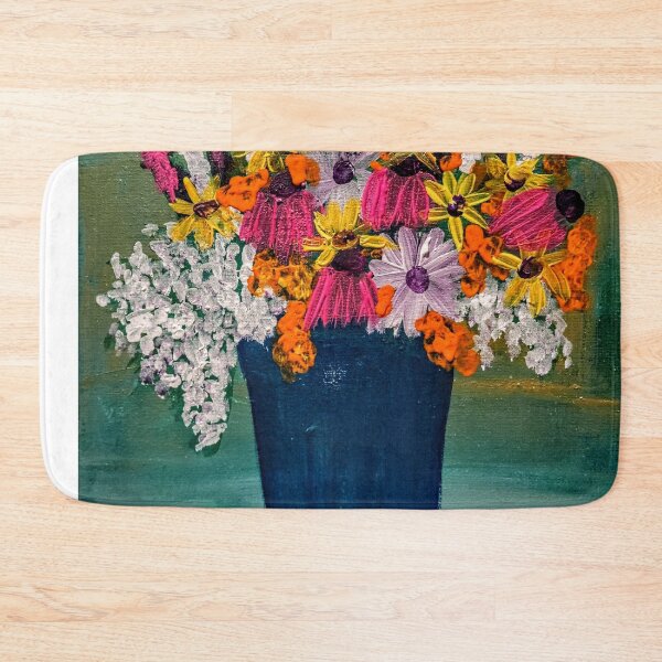 Item preview, Some abstract mixed flowers in a metallic vase  designed and sold by kkartwork.
