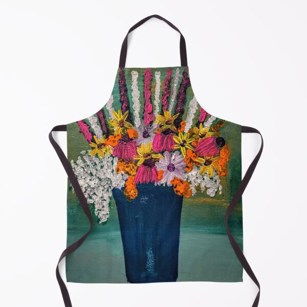 Item preview, Some abstract mixed flowers in a metallic vase  designed and sold by kkartwork.