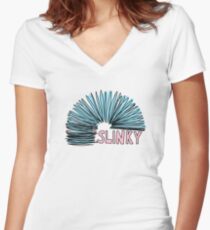 blue slinky toy Women's Fitted V-Neck T-Shirt
