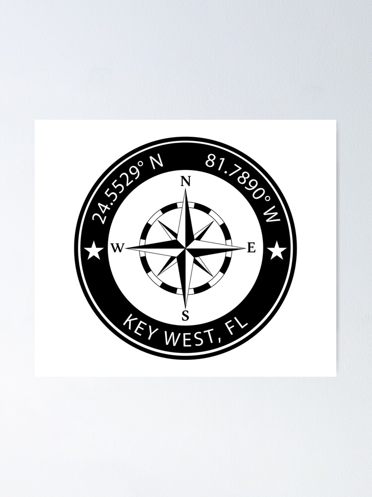 "Key West, Florida Geographical Coordinates" Poster for Sale by