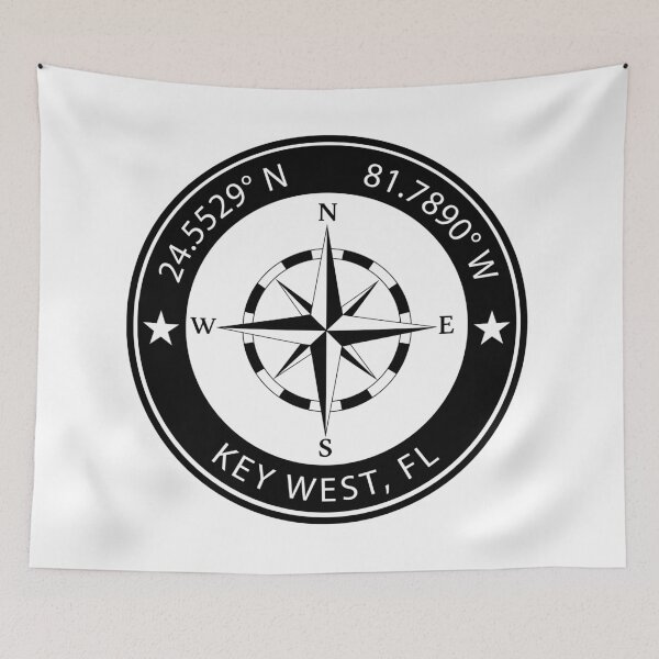 Item preview, Key West, Florida Geographical Coordinates designed and sold by TeeOhGraphics.
