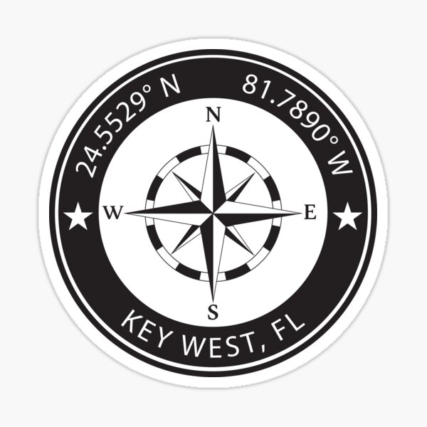 "Key West, Florida Geographical Coordinates" Sticker for Sale by